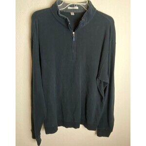Peter Millar Mens Sweater Black Size XL Solid Long Sleeve Pullover 1/4 Zip